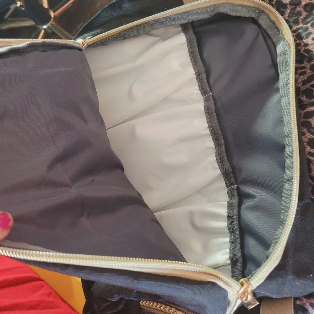 DeBug Diaper Bag Backpack Baby Leopard Insulated Covertible Bassinet Travel Bed